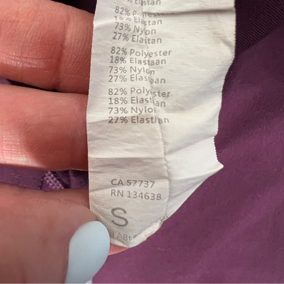 Fabletics Pure Luxe purple athletic legging pants size small S B47 - Picture 4 of 5